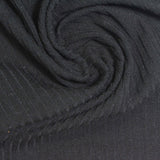 Polyester Viscose Stretch Rib Knit Fabric, 320 gsm, 134 cm — Black — photo 2