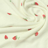 Fine Floral Viscose Stretch Rib Knit Fabric, 270 gsm, 120 cm — Yellow — photo 2