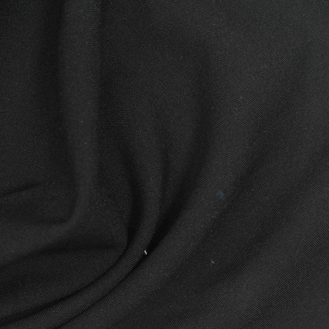 Polyester Viscose Stretch Woven Fabric, 240 gsm, 145 cm — Black