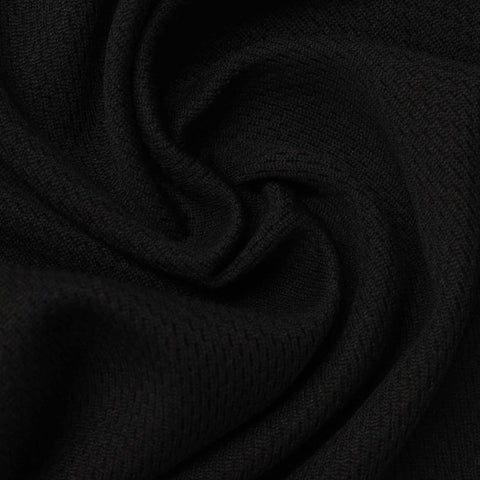 100% Polyester Interlock Knit Fabric, 173 gsm, 170 cm — Black