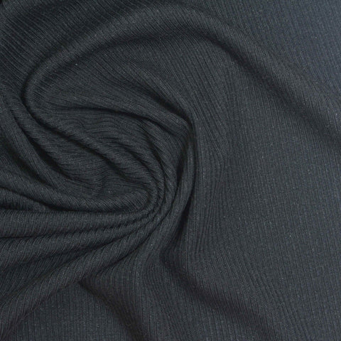 Tencel Lyocell Stretch Rib Knit Fabric, 200 gsm, 158 cm — Navy