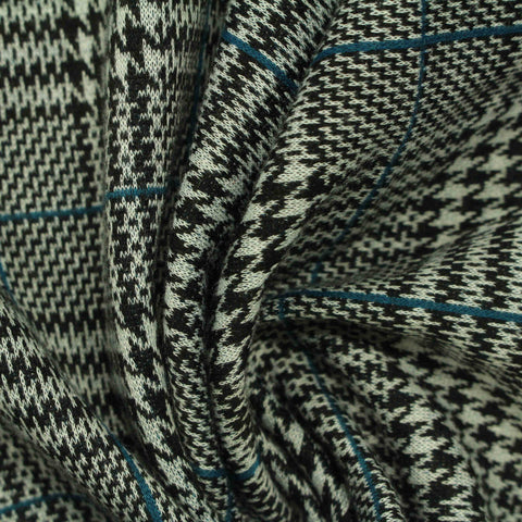 Black Houndstooth Jacquard, Polyester, 315 gsm