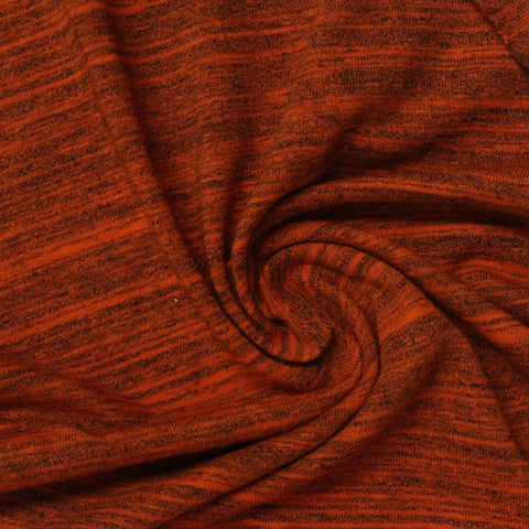 Orange Marl Jersey Knit, Cotton-Poly, 138 gsm