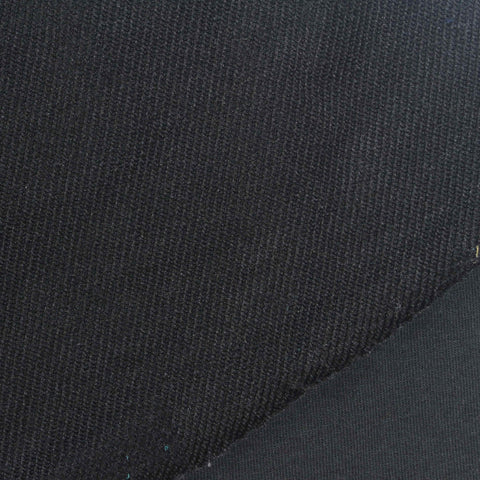 Cotton Polyester Stretch French Terry Fabric, 265 gsm, 165 cm — Black