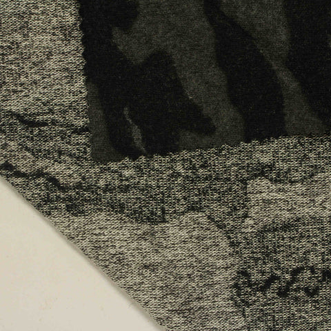 Dark Green Bold-Camo Chunky Knit, Viscose-Poly