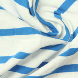 Blue Horizontal-Stripe Jersey Knit, Cotton — photo 2