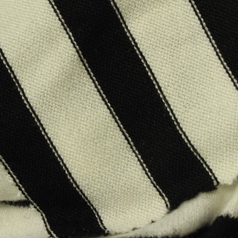 Black Horizontal-Stripe Jersey Knit, Viscose-Poly, 235 gsm