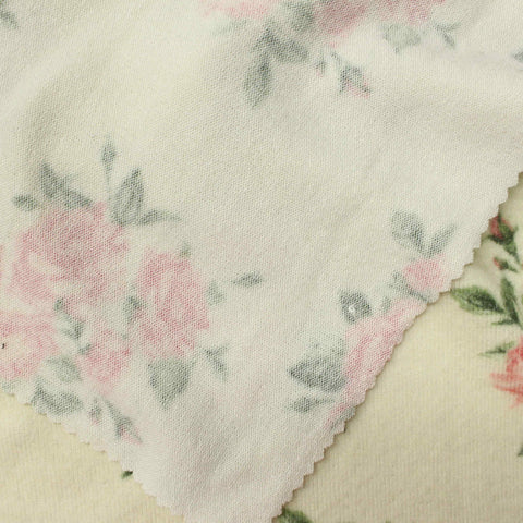Pink Leaves Chunky Knit, Viscose-Poly