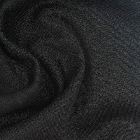 Brushed 100% Polyester Jersey Knit Fabric, 198 gsm, 174 cm — Black