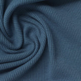 Polyester Cotton Stretch Rib Knit Fabric, 300 gsm, 150 cm — Blue — photo 2