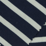 Navy Horizontal-Stripe Rib Knit, Poly-Viscose — photo 2