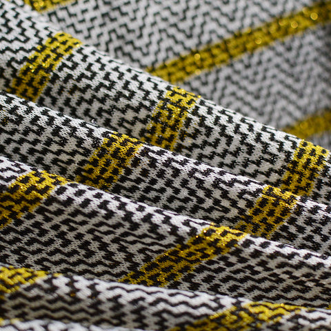 Yellow Horizontal-Stripe Jacquard