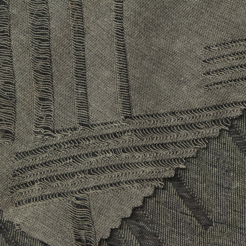 Dark Grey Diagonal-Chevron Jacquard, Poly-Viscose