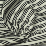 Black Horizontal-Stripe Rib Knit, Poly-Viscose — photo 2