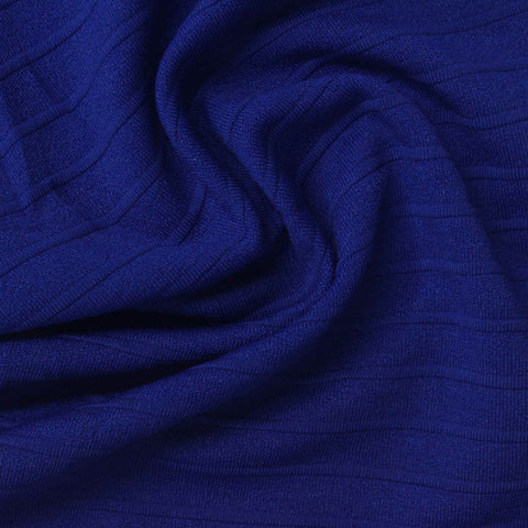 Jacquard Polyester Stretch Jersey Knit Fabric, 300 gsm, 165 cm — Blue