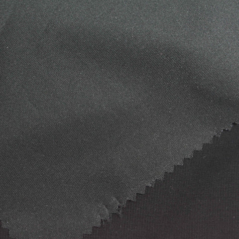 Polyester Tencel Lyocell Stretch Scuba Knit Fabric, 250 gsm, 165 cm — Black