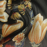 Yellow Flowers Chiffon, Polyester — photo 2
