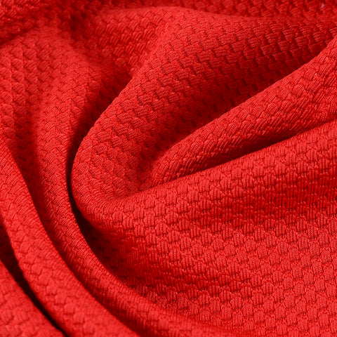 Polyester Stretch Knit Fabric, 260 gsm, 150 cm — Red, ref EF-10776