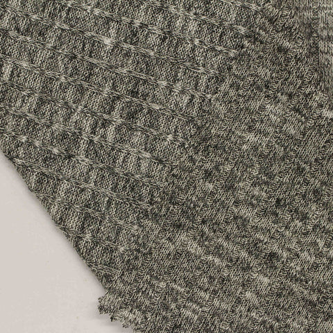 Heathered Grey Marl Rib Knit, Poly-Viscose, 210 gsm