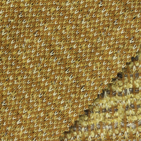 Gold Horizontal-Stripe Bouclé, Polyester