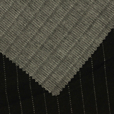 White Vertical-Pinstripe Ponte Knit, Poly-Viscose