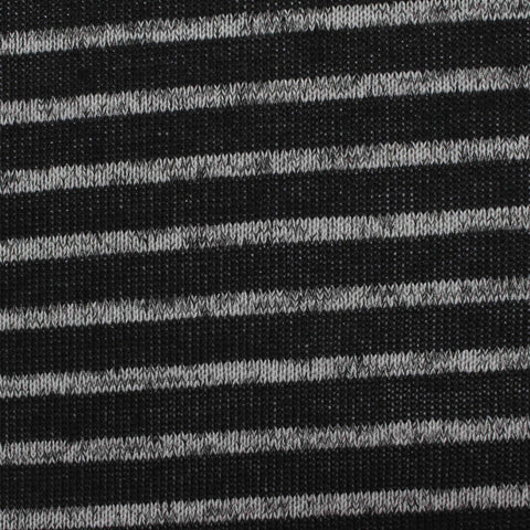 Black Horizontal-Stripe Rib Knit, Polyester, 163 gsm