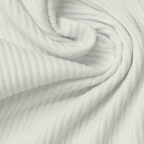 Rib Knit Fabric, 260 gsm, 110 cm — White