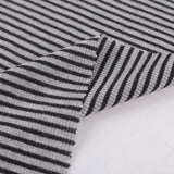 Black Vertical-Stripe Rib Knit, Viscose — photo 2