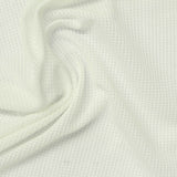 Polyester Stretch Waffle Knit Fabric, 90 gsm, 150 cm — White — photo 2