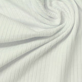 Viscose Stretch Rib Knit Fabric, 220 gsm — White — photo 2