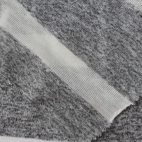 Marled Grey Horizontal-Stripe Jersey Knit