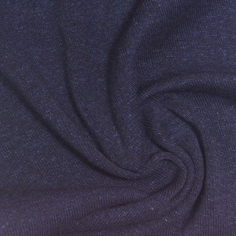 Dark Navy Heather Rib Knit, Cotton