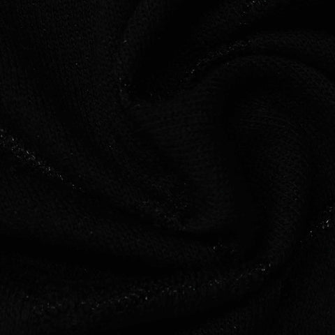 Black Abstract Chunky Knit, Polyester, 300 gsm