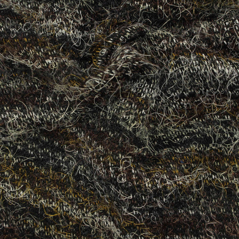 Dark Brown Horizontal-Stripe French Terry, Polyester
