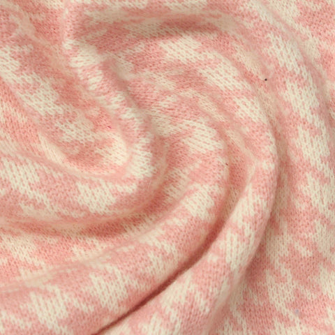 Pink Houndstooth Chunky Knit, Acrylic