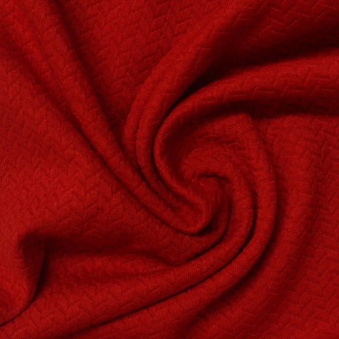 Red Tone-on-Tone Chevron Jacquard, Poly-Viscose