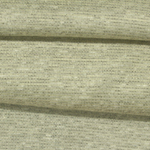 Light Green Marl Rib Knit, Cotton-Linen