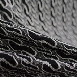 Jacquard Polyester Cotton Blend Stretch Knit Fabric, 536 gsm, 174 cm — Black — photo 2