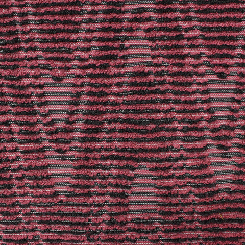 Red Horizontal-Stripe Pointelle Knit, Poly-Cotton