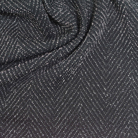 Dark Grey Chevron Jersey Knit, Nylon