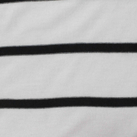 Black Horizontal-Stripe Jersey Knit, Viscose-Poly, 131 gsm