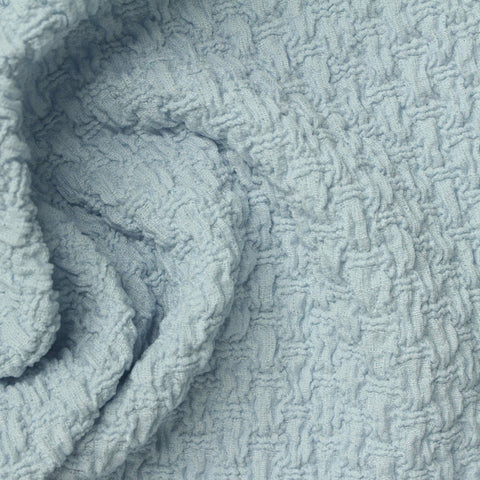 Jacquard Polyester Stretch Warp Knit Fabric, 260 gsm, 138 cm — Blue