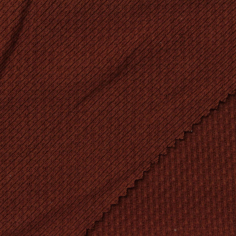 Jacquard Cotton Polyester Stretch Rib Knit Fabric, 200 gsm, 150 cm — Brown