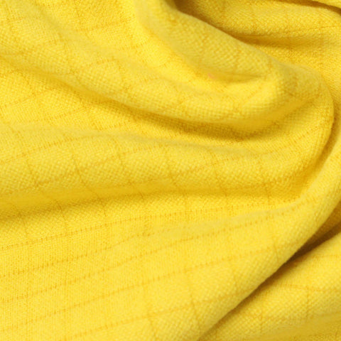 Yellow Tone-on-Tone Grid Jacquard, Polyester