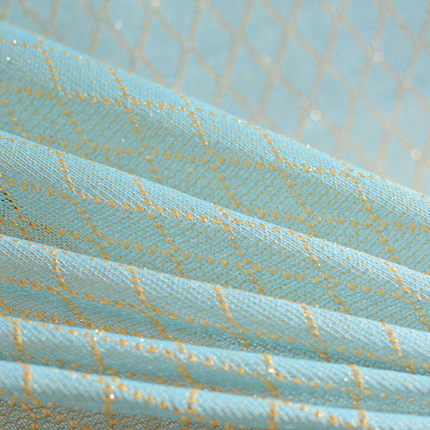 Light Blue Diamond Jacquard, Poly-Cotton