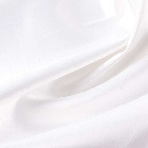 Polyester Cotton Stretch Sateen Fabric, 160 gsm, 144 cm — White