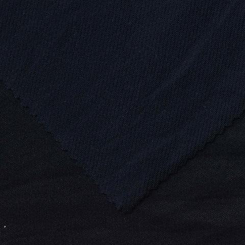 Washed Modal Polyester Stretch Interlock Knit Fabric, 300 gsm, 167 cm — Navy