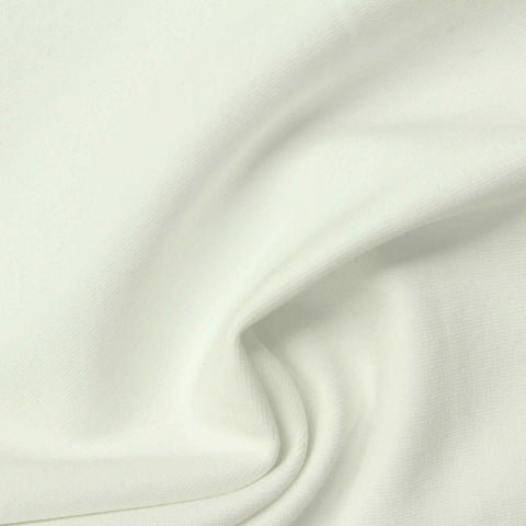 Cotton Modal Stretch Ponte Knit Fabric, 390 gsm, 142 cm — White