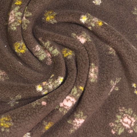 Pink Floral Sherpa Fleece, Polyester
