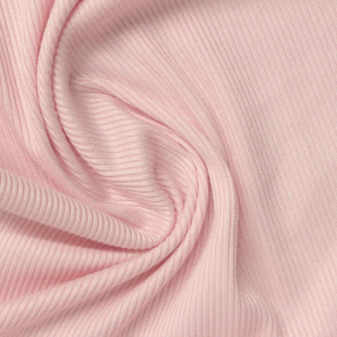 Pink Vertical-Stripe Rib Knit, Polyester